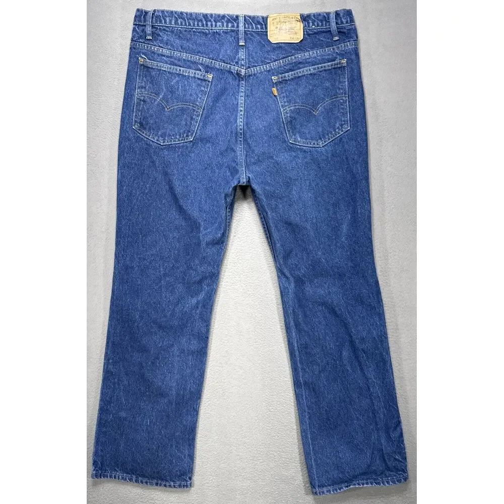 Vintage Levis 517 Jeans Orange Tab Mens 42x32 (38x30) Blue‎ Boot Dark Denim USA